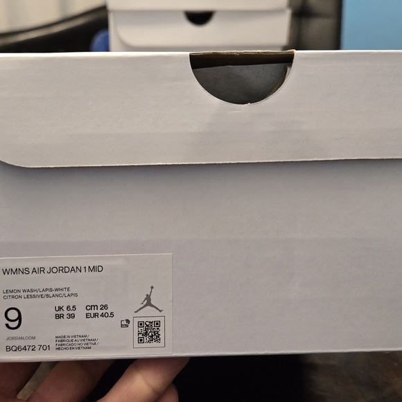 Women's Air Jordan 1 Mid - Lemon Wash/Lapis/white Size 9 - Picture 4 of 7